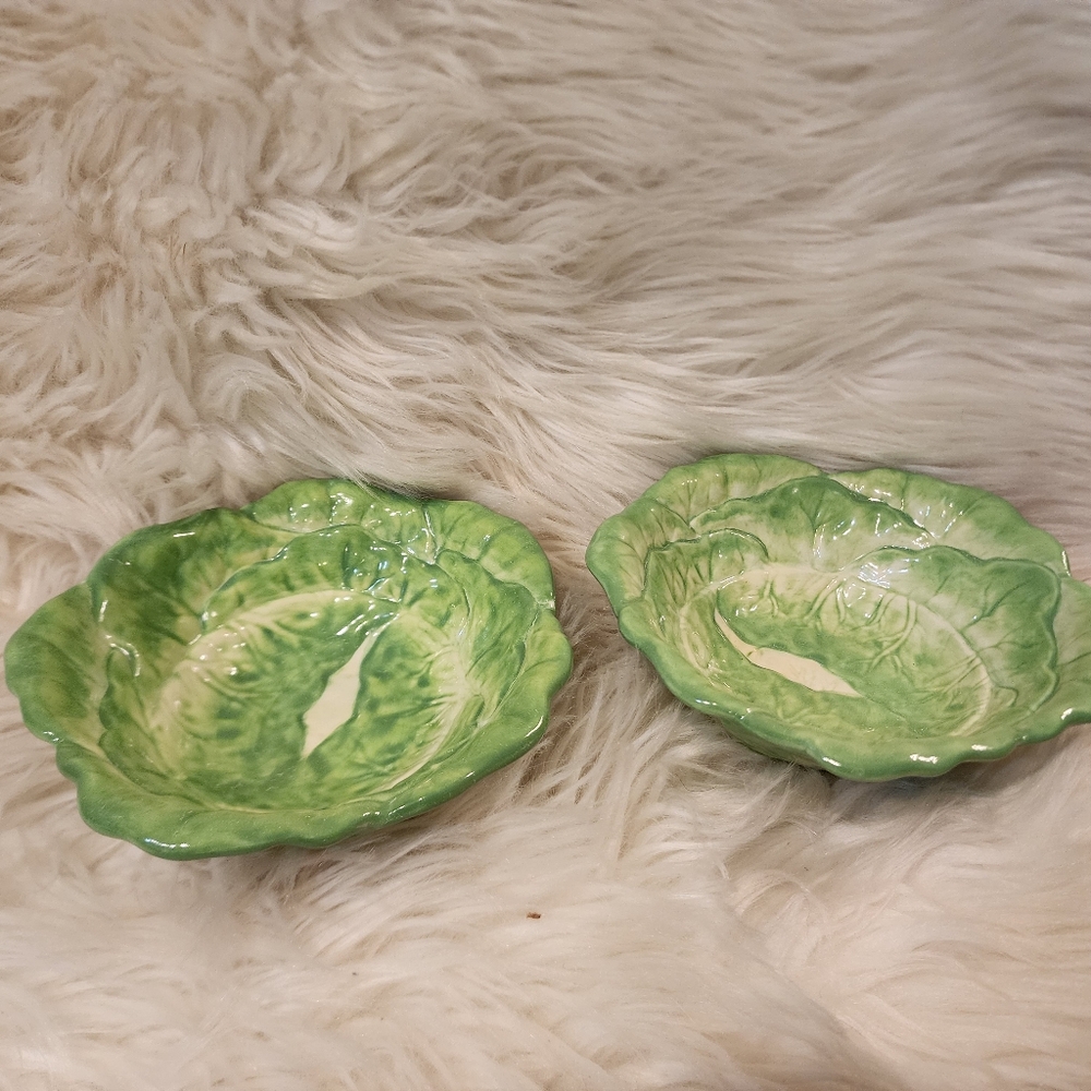 Green Cabbage Leaf  Cabbageware Ceramic Bowls